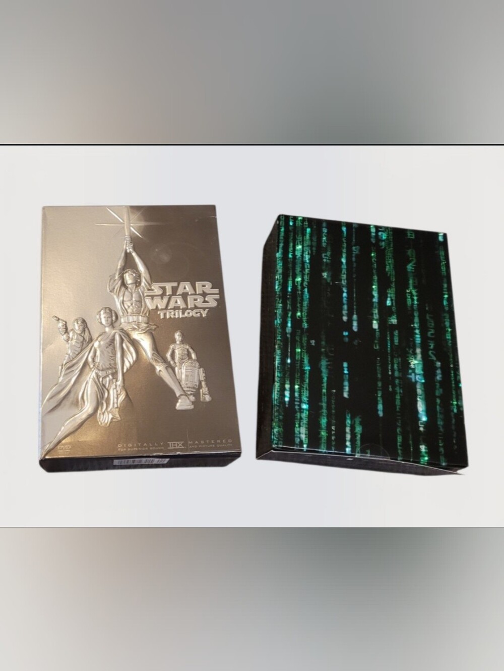 SCI-FI DVD BOX SET LOT; STAR WARS TRILOGY SILVER BOX & ULTIMATE MATRIX 14 DISCS